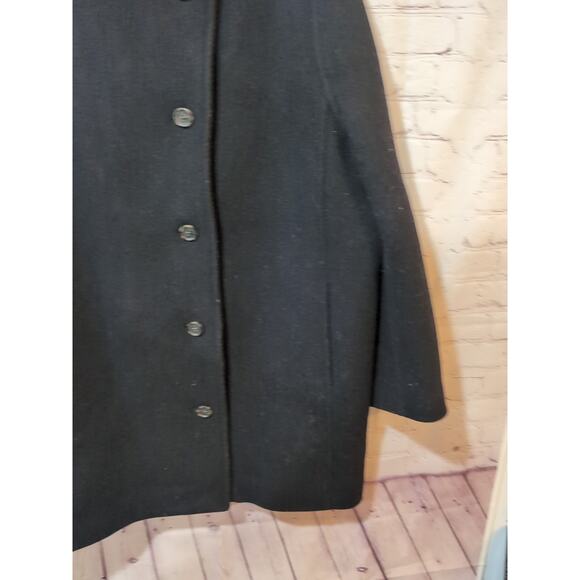 J. Crew Italian Stadium Cloth Nelli Gori Black Wool Polyester Coat Woman's Sz 14 - Picture 3 of 12